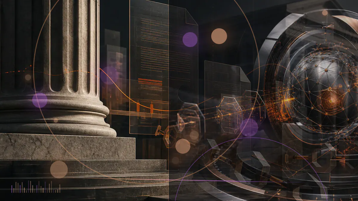 Conceptual illustration of a bitcoin exchange-traded fund changing its market ticker from ARKB to TBIT