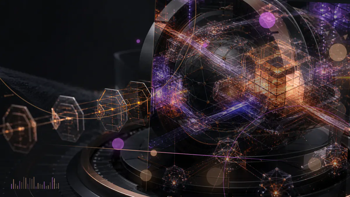 Conceptual illustration of wrapped Ether collateral gauges reconnecting across six Aave V3 markets