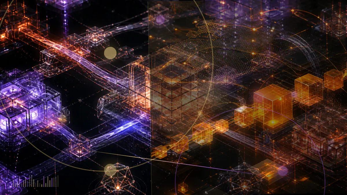 Conceptual illustration of an Alameda balance sheet dominated by FTT tokens linked to the neighboring FTX exchange