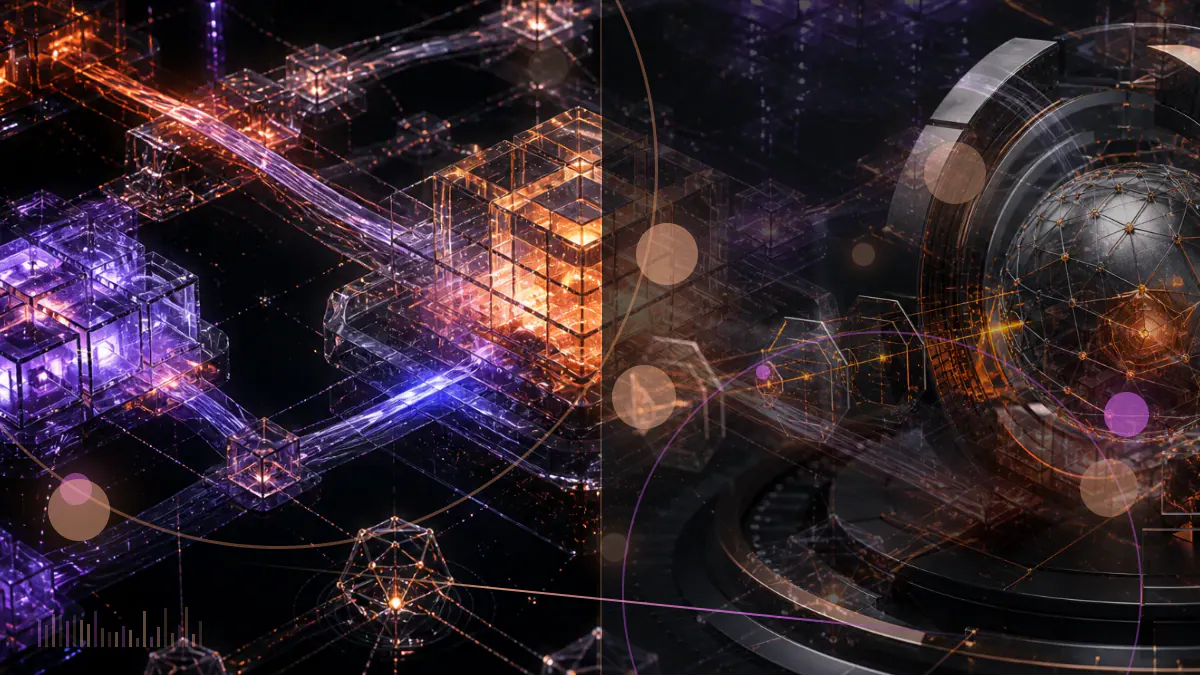 Conceptual illustration of discounted bitcoin and ether trust shares separated from their underlying digital assets by a locked redemption gate