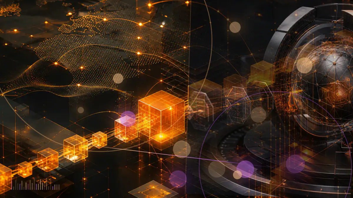 Conceptual illustration of Aptos tokens moving from an airdrop allocation into newly opened cryptocurrency exchange markets