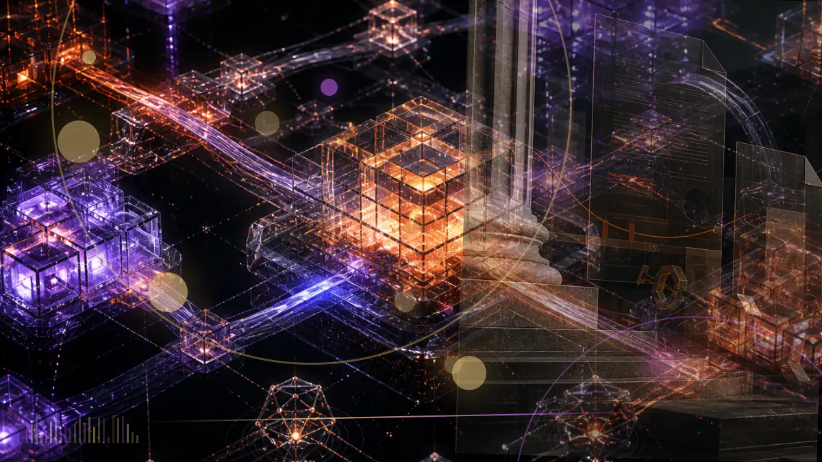 Conceptual illustration of regulated U.S. Treasury fund shares represented on the Ethereum blockchain