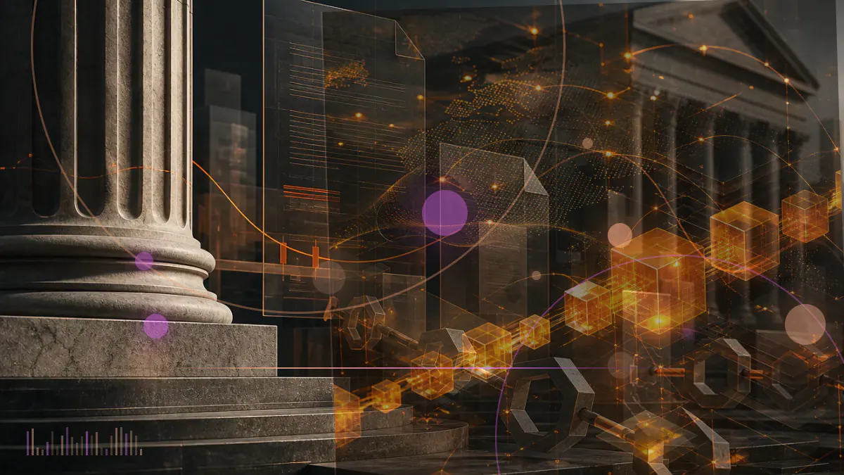 Conceptual illustration of an Australian legislative document connecting a crypto exchange, digital-asset wallet, stablecoin and digital yuan