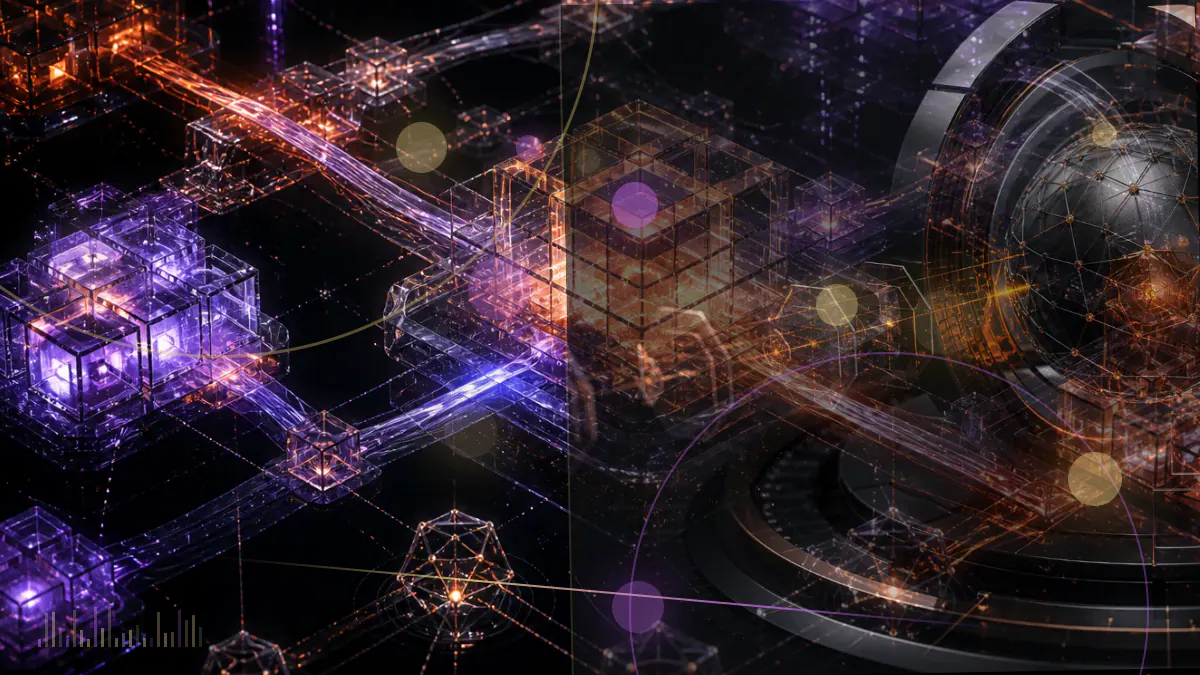 Conceptual illustration of an Australian courthouse beside a digital wallet and stablecoin ledger