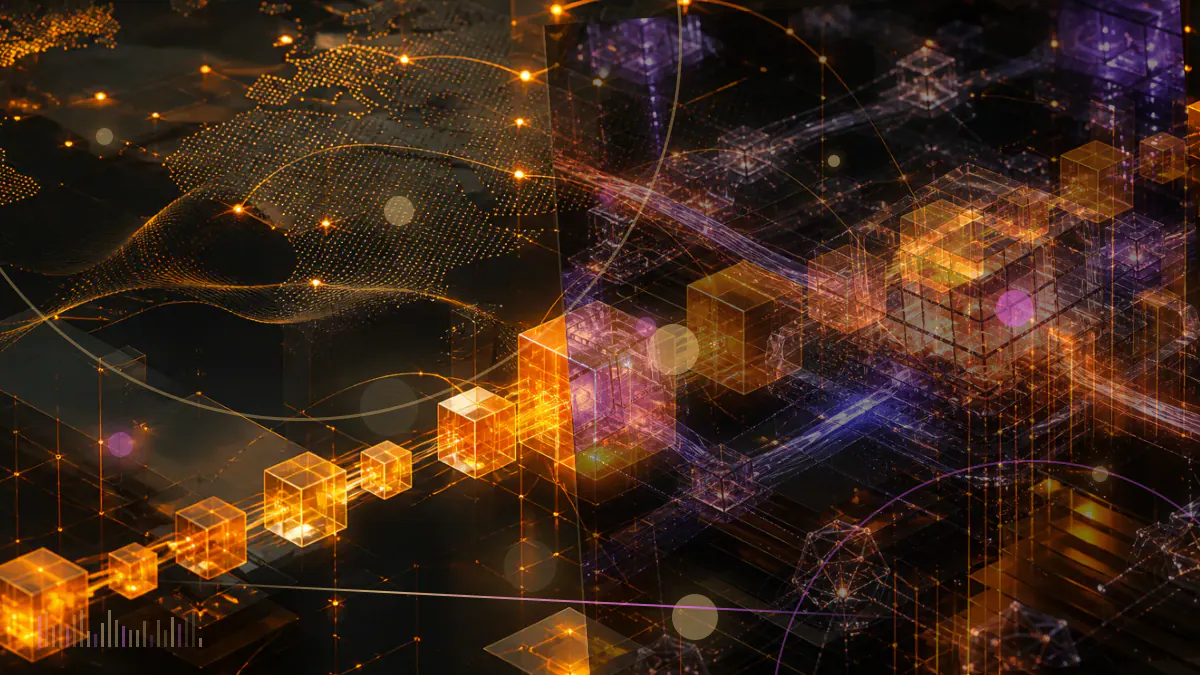 Conceptual illustration of AVAX tokens flowing into an expanding Avalanche blockchain ecosystem
