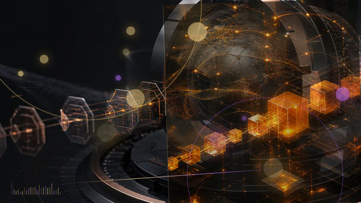 Conceptual illustration of a private digital wallet moving DAI through an encrypted Ethereum layer-2 network