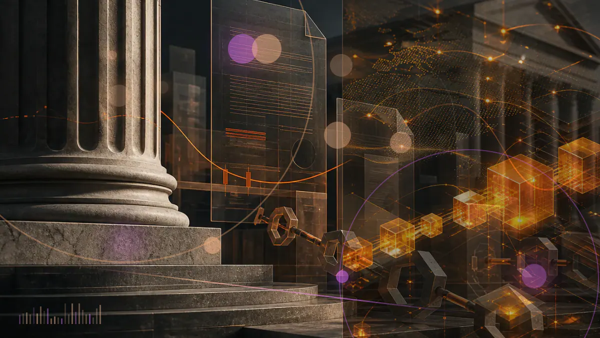 Conceptual German regulatory ledger examining blockchain tokens under securities rules