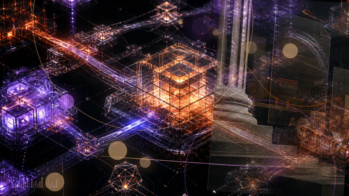 Conceptual illustration of institutional exchange rails converging on a physically settled bitcoin contract beside a shifting launch calendar