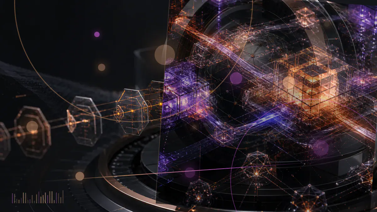 Conceptual illustration of an institutional research report connected to a network of digital assets and blockchain nodes
