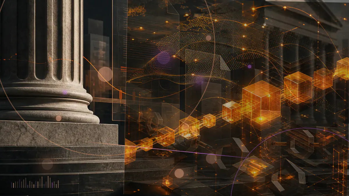 Conceptual illustration contrasting a restricted wholesale central-bank digital currency network with retail bank deposits and public digital wallets