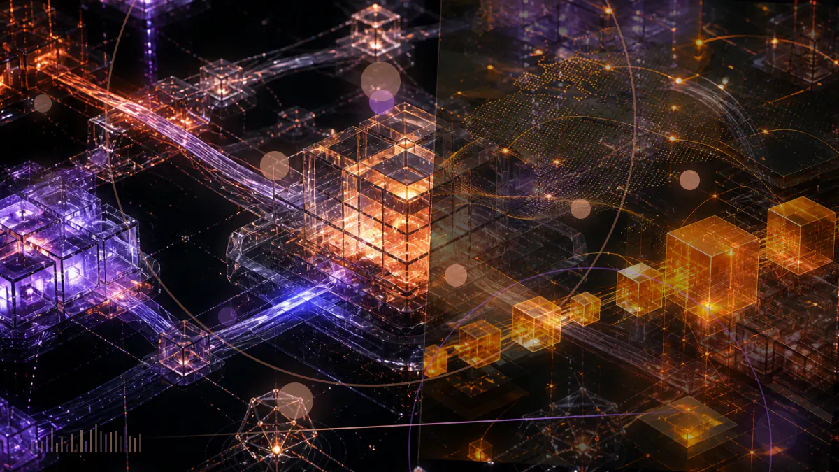Conceptual illustration of cryptocurrency trading software being disconnected from payment, advertising and business-service networks under regulatory scrutiny in Beijing