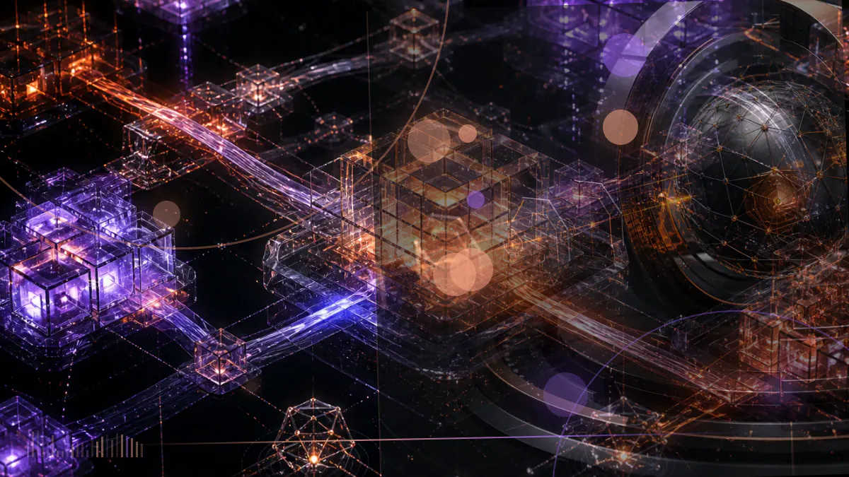 Conceptual illustration of a regulatory ledger, government columns and interconnected digital-asset nodes representing the incoming SEC leadership’s crypto-policy mandate