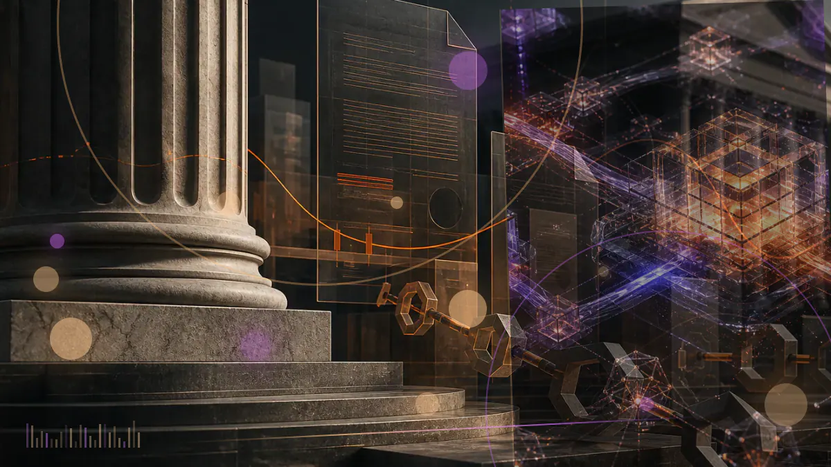 Conceptual illustration of four digital tokens being removed from a cryptocurrency exchange order book