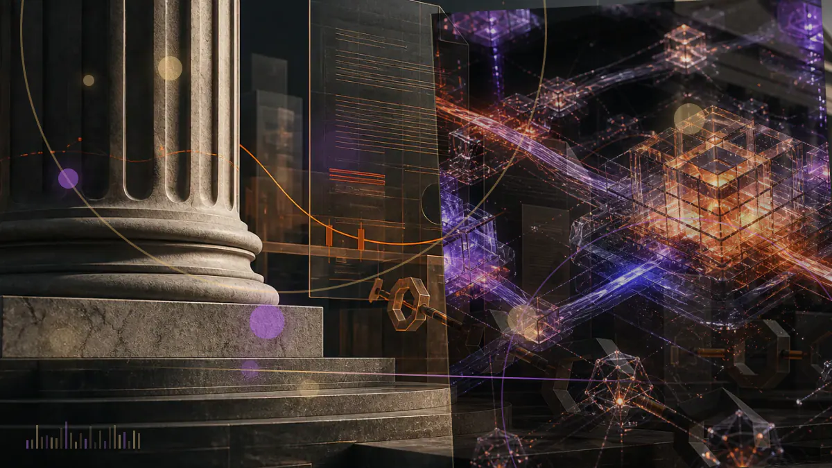 Conceptual illustration of a British regulatory notice dividing a UK crypto affiliate from a global exchange network