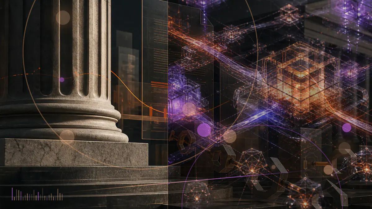 Conceptual illustration of a newly issued Terra LUNA token entering an exchange order book beside a divided blockchain ledger