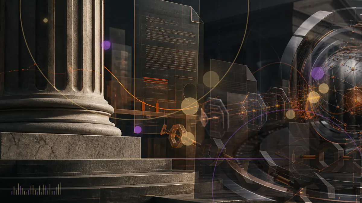 Conceptual illustration of a USDC token connecting to bitcoin and BNB markets on a digital exchange order book