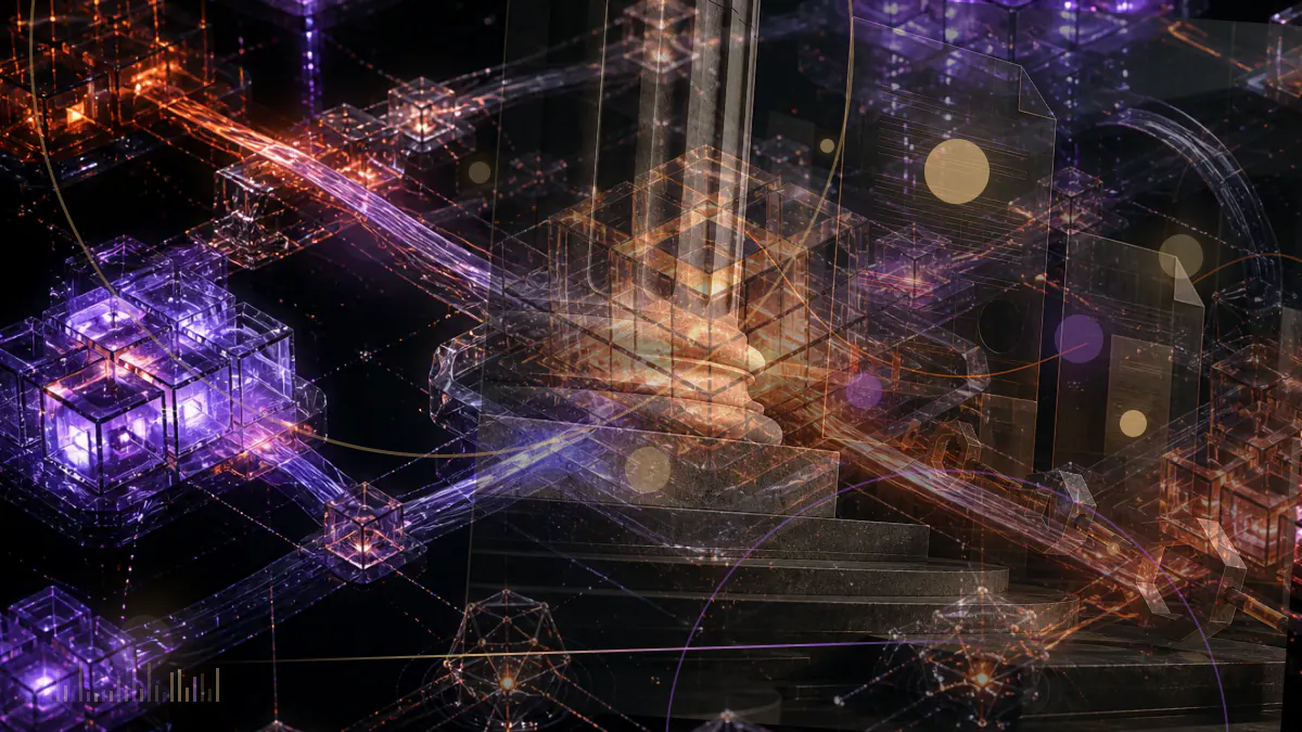 Conceptual illustration of an exchange order book interrupted by a sharply displaced Syscoin-to-bitcoin trade and a security lock