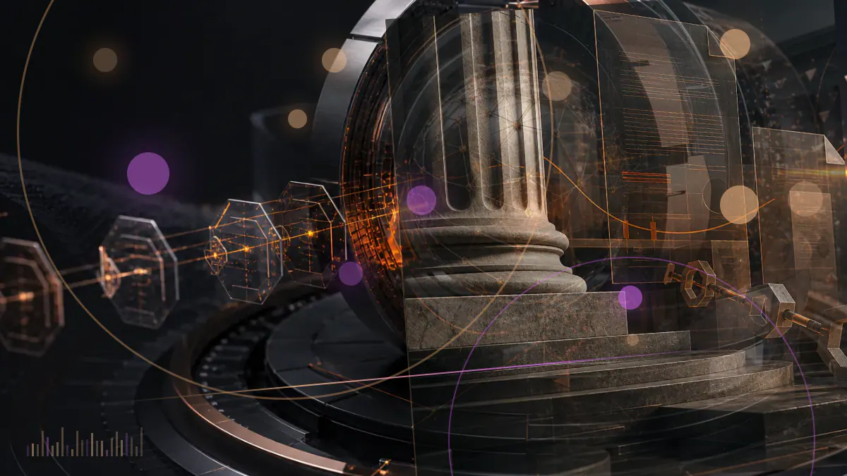 Conceptual illustration of XRP trading terminals reopening beside a federal court ledger