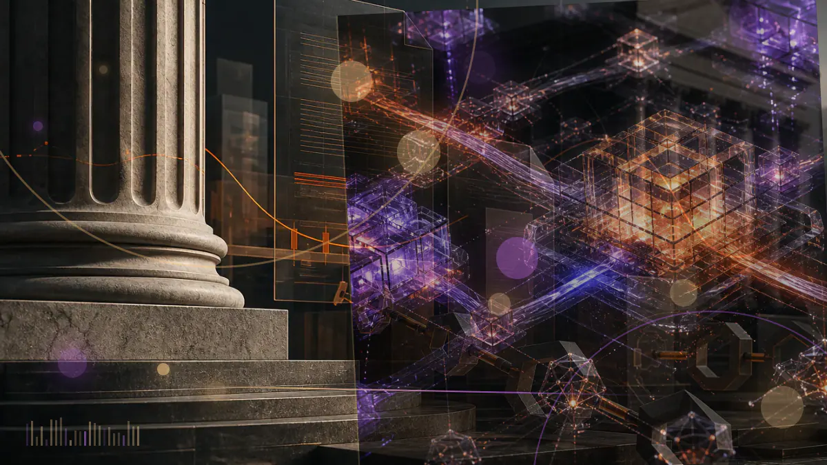 Conceptual illustration of Bitcoin rising through a market chart beside streams representing institutional fund inflows