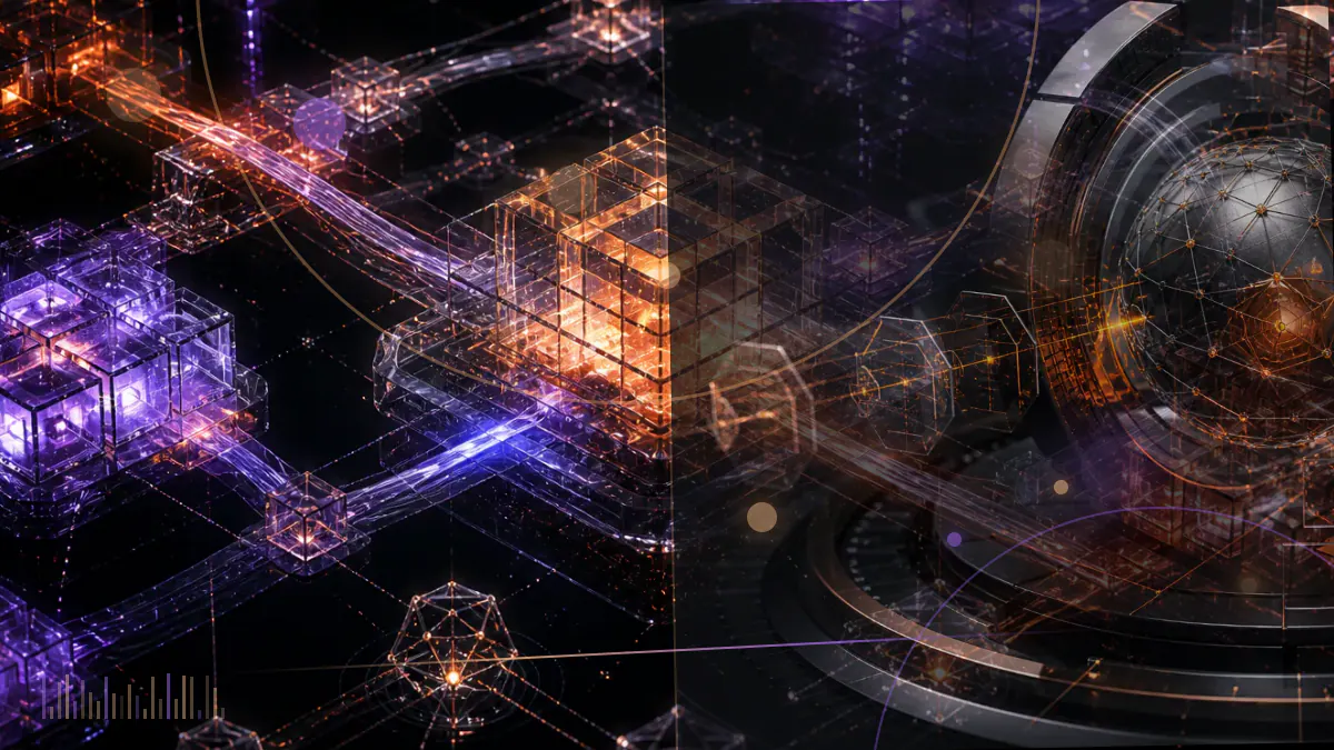 Conceptual illustration of bitcoin beside rising institutional fund-flow bars and exchange-traded fund documents
