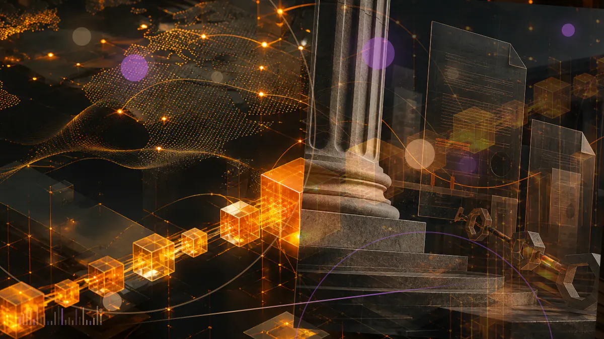 Conceptual illustration of Bitcoin crossing below a $20,000 market threshold as global risk charts turn downward
