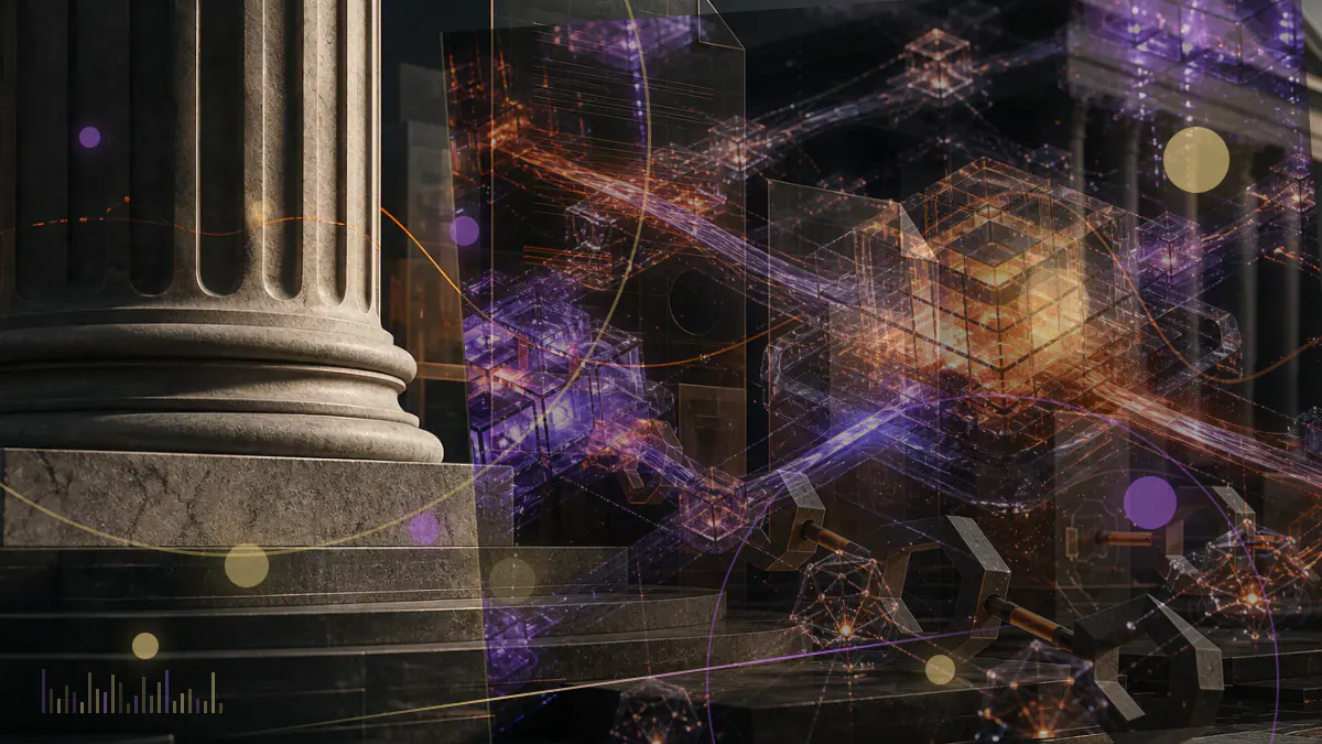 Conceptual illustration of bitcoin breaking through a luminous $34,000 market threshold across fragmented exchange charts
