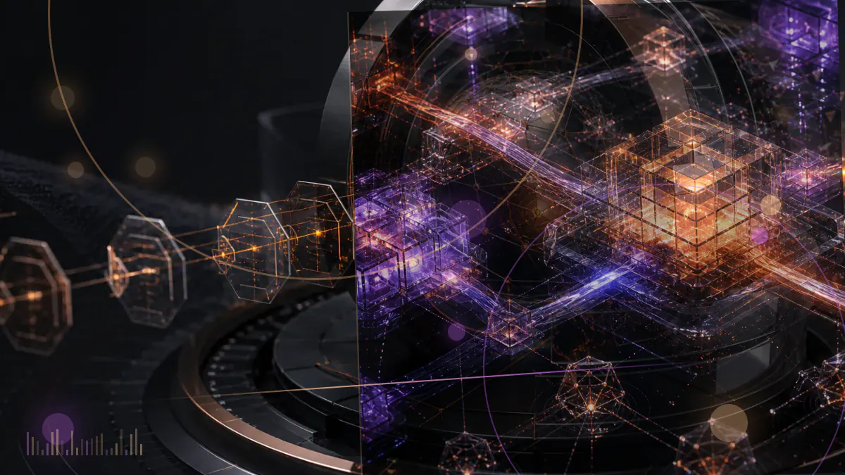 Conceptual illustration of bitcoin and other digital assets descending across a market chart beside an institutional trading terminal