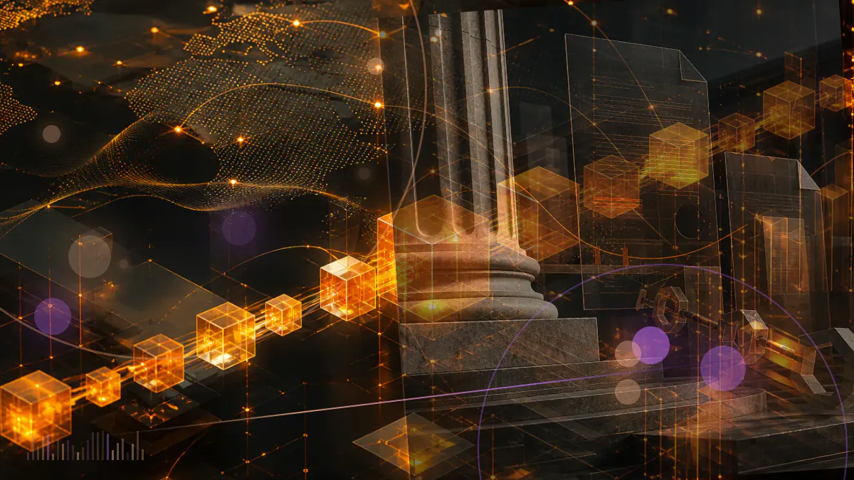 Conceptual illustration of a Bitcoin price line plunging through layered cryptocurrency exchange order books