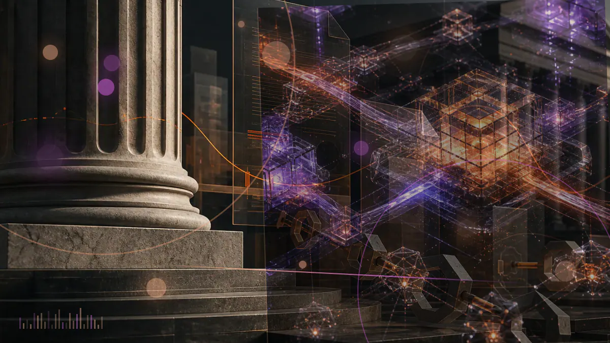 Conceptual illustration of a rising bitcoin market chart connecting to regulated exchange-traded products at the end of the first quarter of 2024
