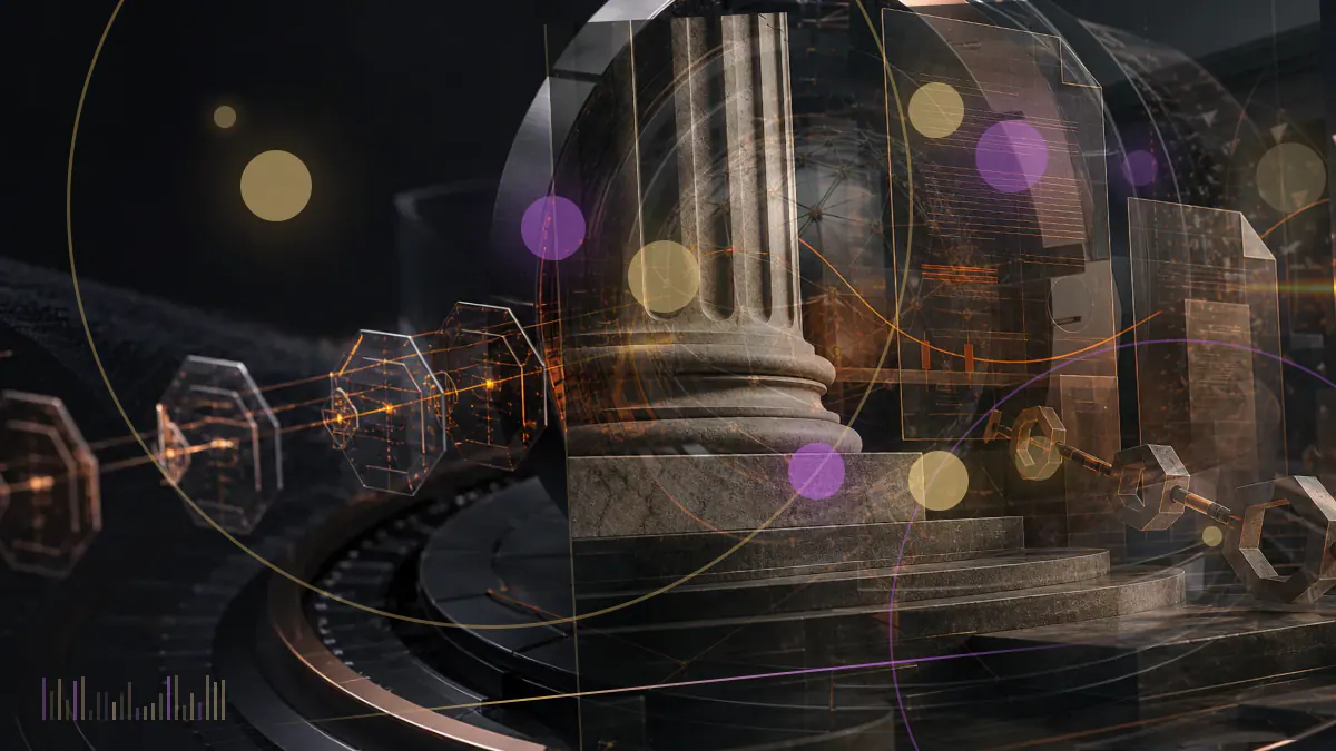 Conceptual illustration of Bitcoin mining machines dimming beneath a falling hashrate graph after the May 2020 subsidy halving