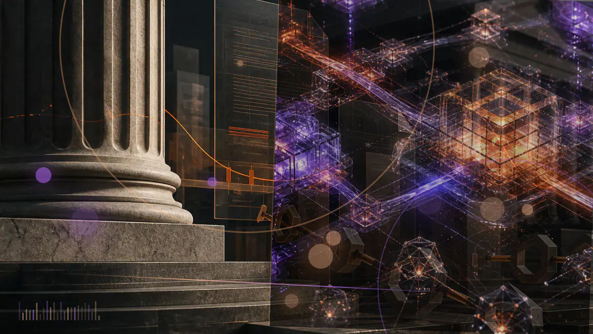 Conceptual illustration of bitcoin rising beside exchange-traded fund flow bars and shifting interest-rate signals