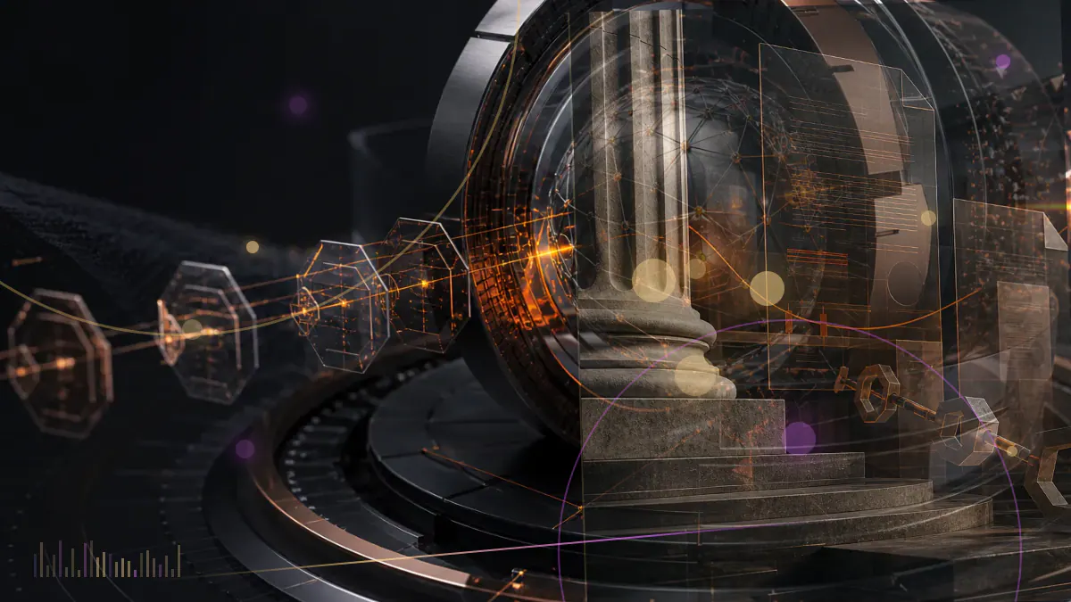 Conceptual illustration of bitcoin approaching a glowing $42,000 threshold amid sharply reversing market lines