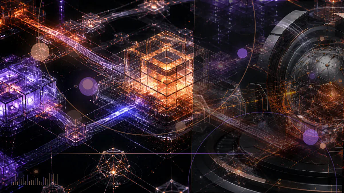 Conceptual illustration of bitcoin and other digital assets descending across fragmented market-price displays