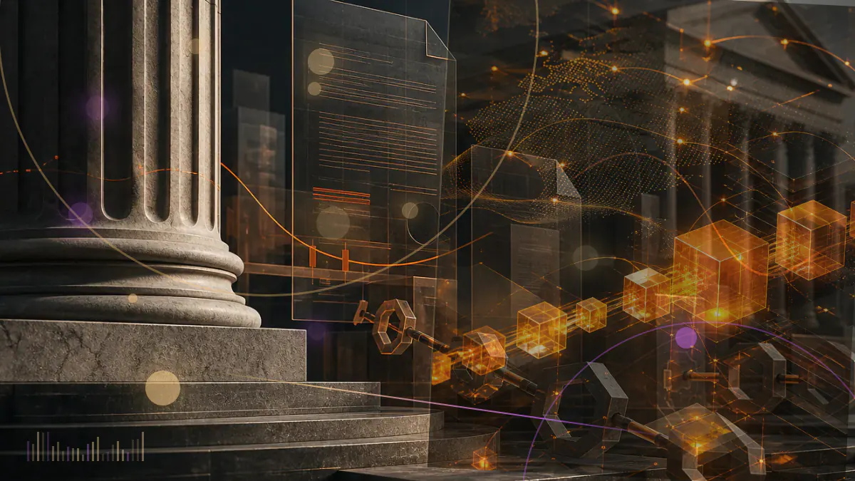 Conceptual illustration of Bitcoin crossing a glowing $21,000 threshold against a dark market grid
