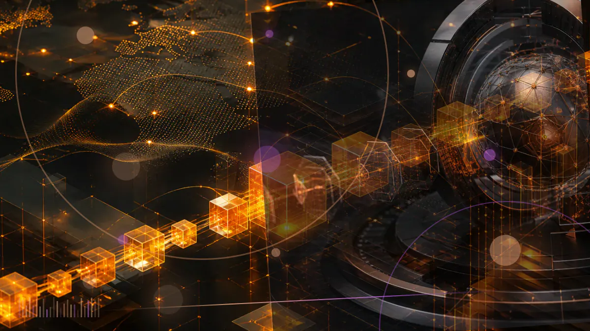Conceptual illustration of bitcoin market data beside a U.S. digital-asset policy document
