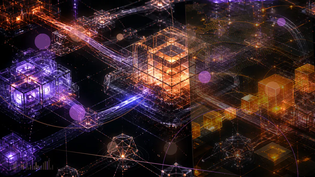 Conceptual illustration of Bitcoin and Zclassic transaction ledgers converging into a separate privacy-focused blockchain