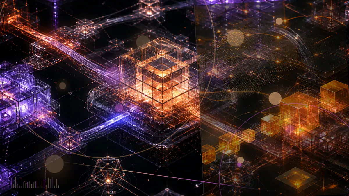 Conceptual editorial illustration of bitcoin crossing a luminous $50,000 market threshold beside exchange-traded fund imagery