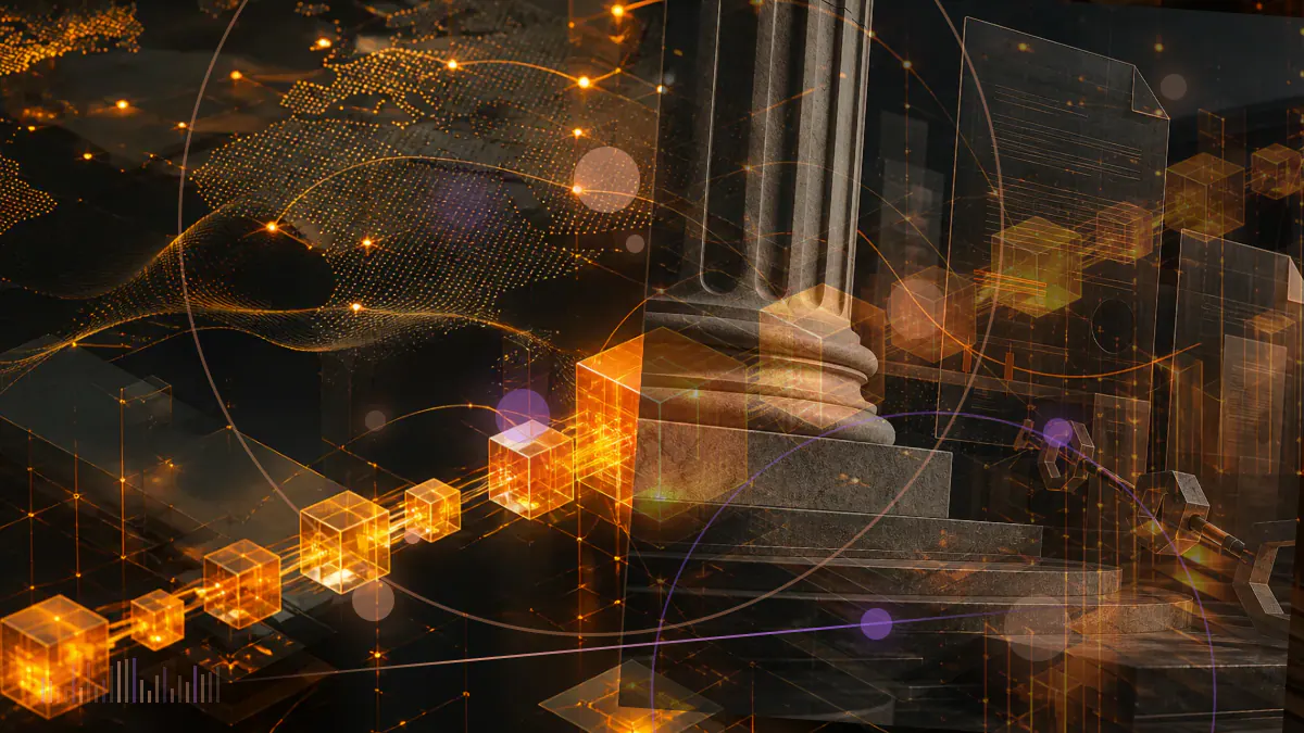 Conceptual illustration of Bitcoin rising toward a 119,500 market level beside the U.S. Capitol and a digital price chart