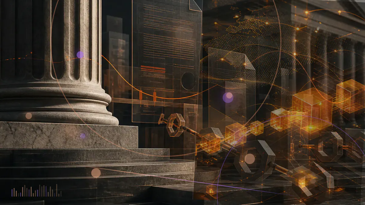 Conceptual illustration of Bitcoin rising through a $48,000 market threshold beside a corporate treasury ledger