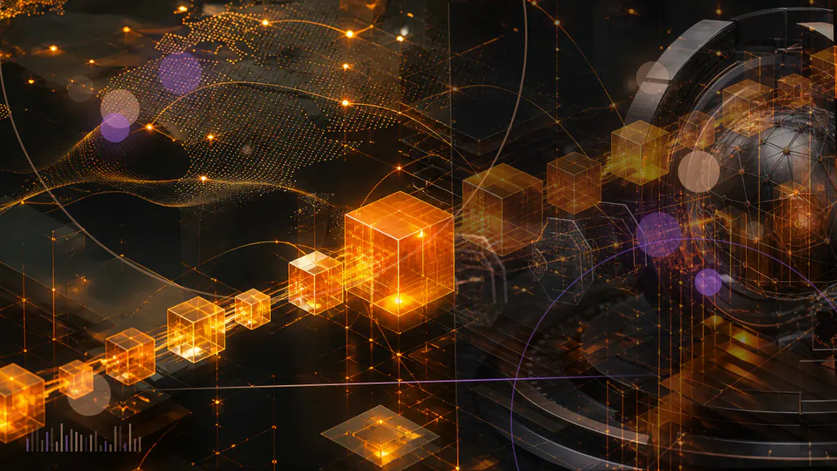 Conceptual illustration of a Bitcoin SV blockchain dividing briefly as updated protocol rules activate