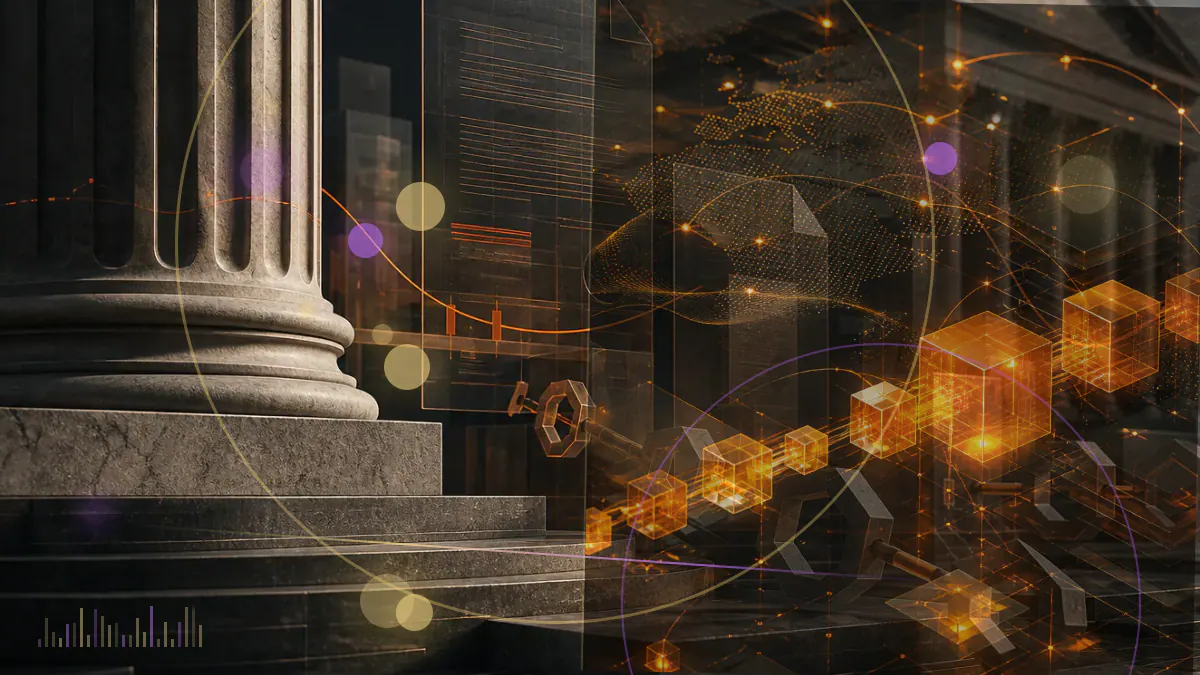 Conceptual illustration of Bitcoin block 687,284 completing a green Taproot signaling threshold beneath branching cryptographic paths