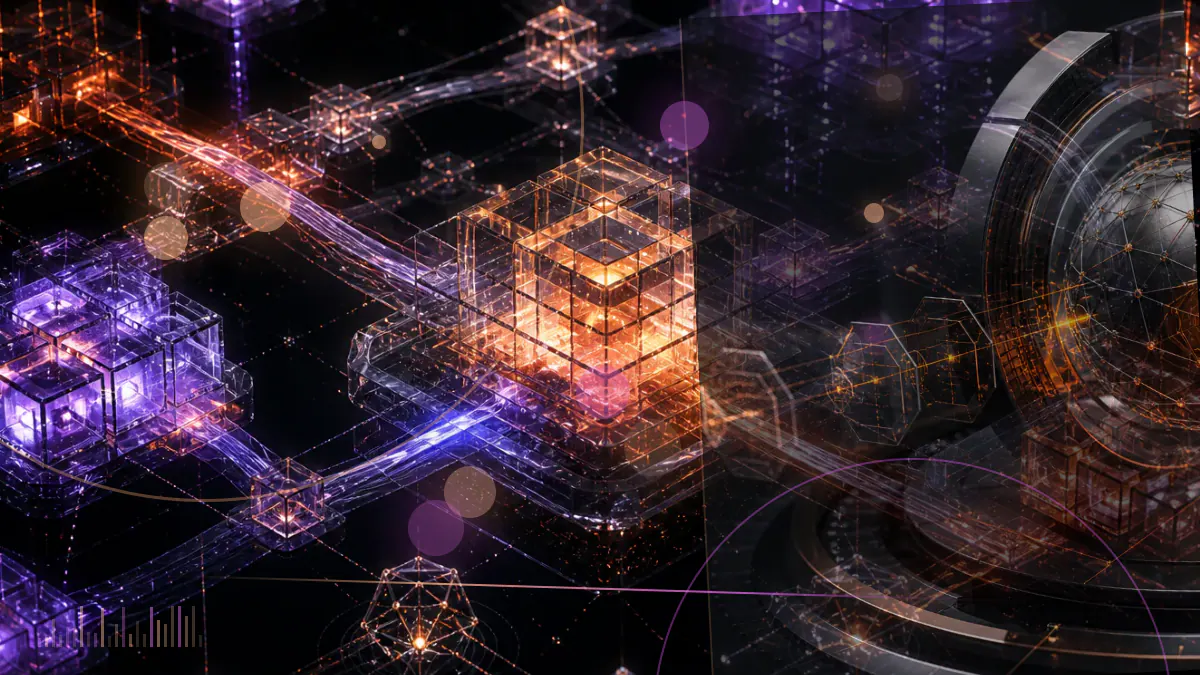 Conceptual illustration of bitcoin moving through institutional fund channels against a subdued market backdrop