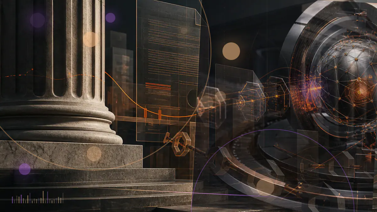 Conceptual illustration of an exchange executive’s disputed financial statement between a stablecoin reserve and a regulatory court order