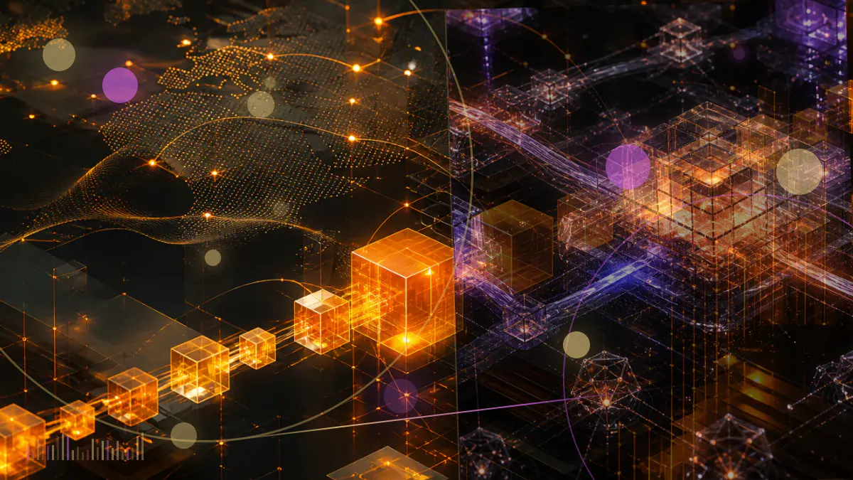 Conceptual illustration of a centralized cryptocurrency exchange wallet breached as digital assets move toward isolated cold storage