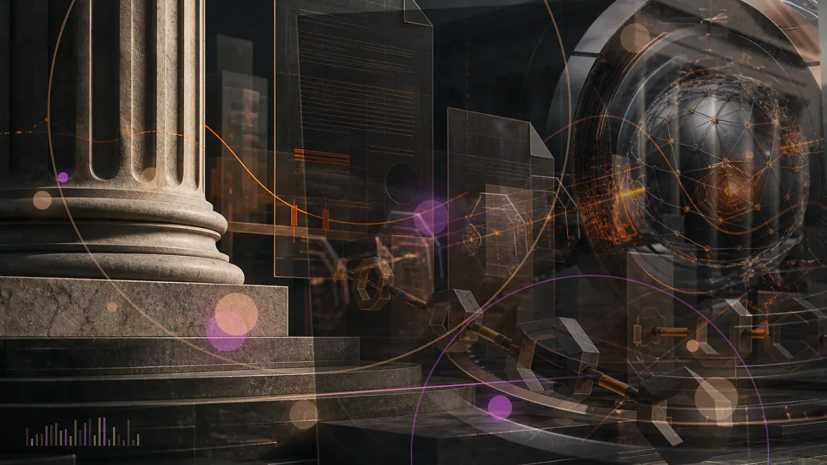 Conceptual illustration of a large corporate ether treasury connected to Ethereum validator nodes