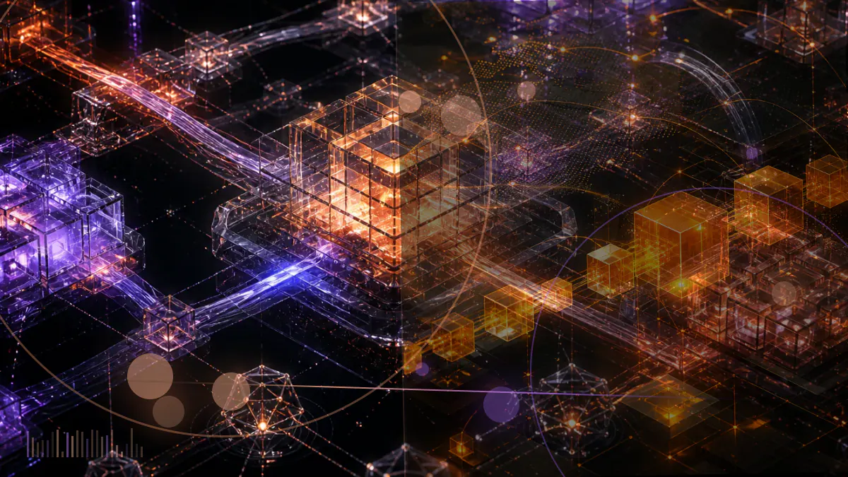 Conceptual illustration of Ethereum-linked corporate shares moving onto a New York Stock Exchange board beside a treasury ledger