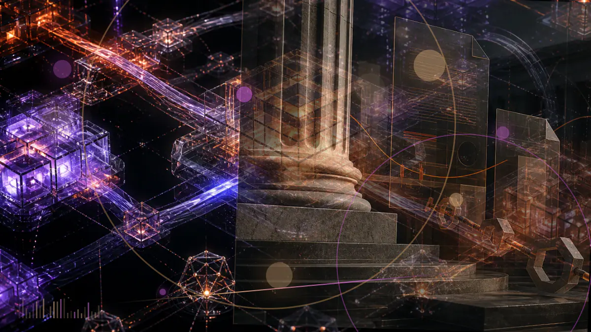 Conceptual illustration of an NFT held as collateral between a borrower and an ether lender through a blockchain loan protocol