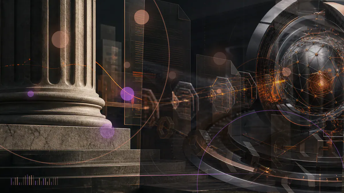 Conceptual illustration of a digitally represented U.S. Treasury moving through an institutional collateral and cash-financing network