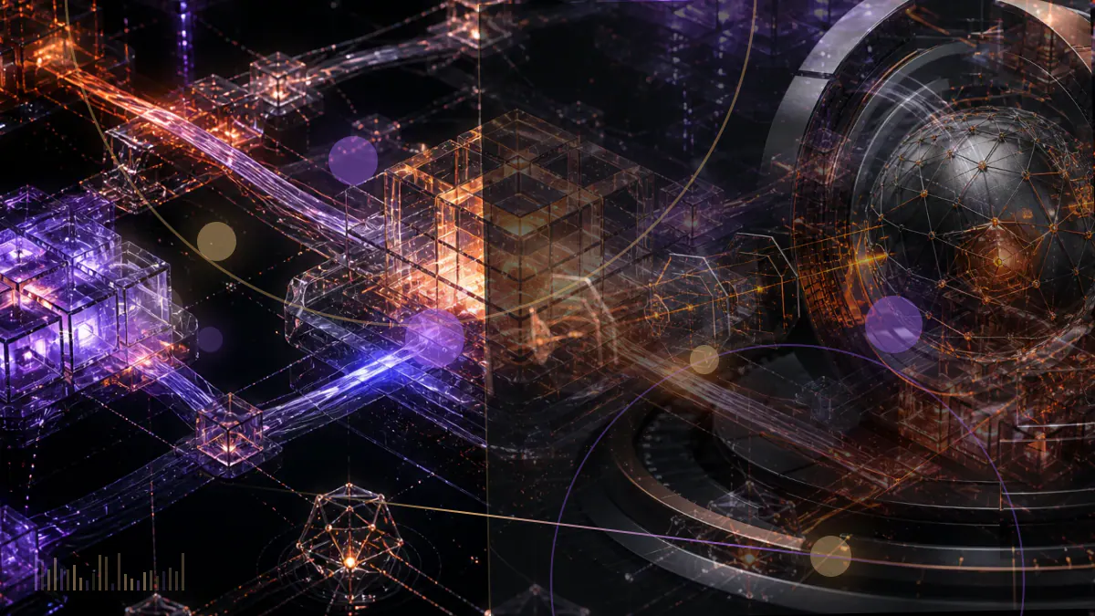 Conceptual illustration of a Federal Reserve building framed by digital-asset networks, stablecoin symbols and regulatory boundary lines