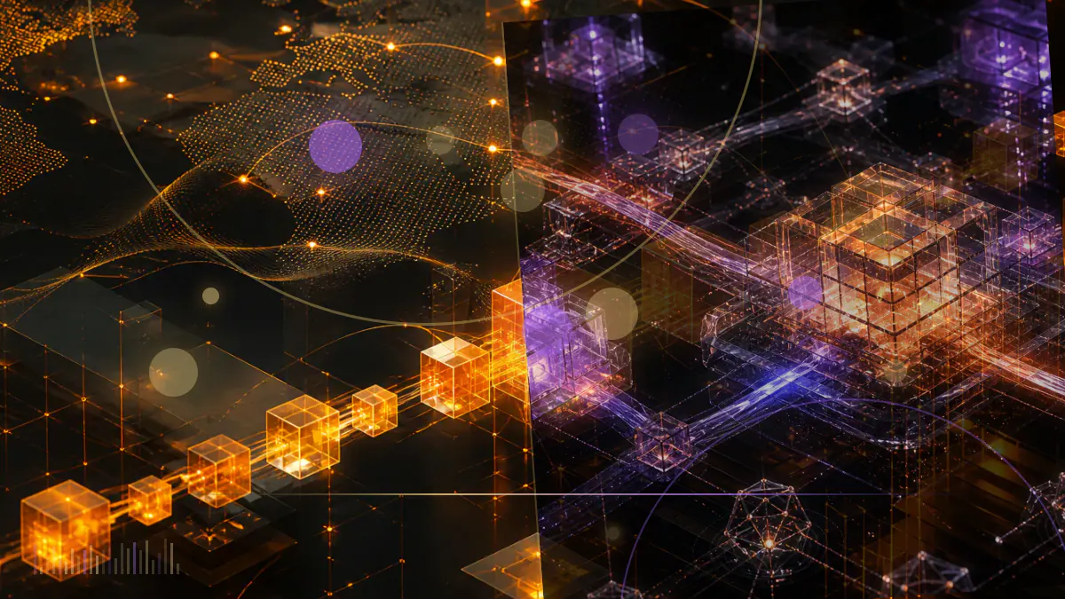 Conceptual illustration of a bitcoin network spanning national borders around a central-bank regulatory document